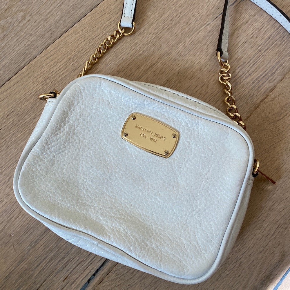 Michael Kors White Leather Purse